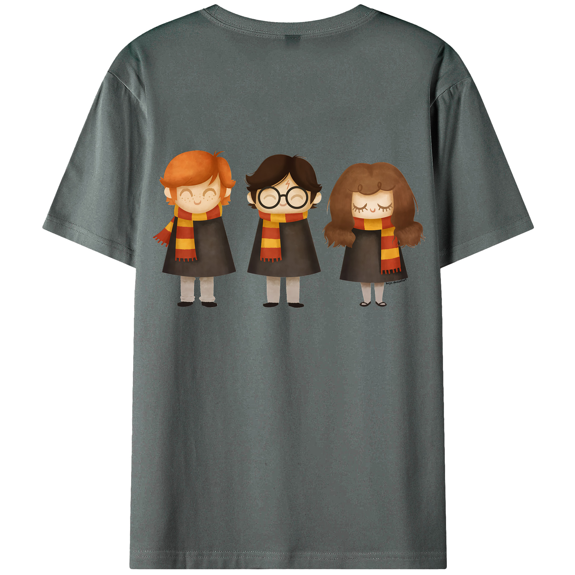 （画像用） Harry Potter ハリー・ポッターシリーズ 綿100％ メンズ半袖Tシャツ（バックプリント） 通気性